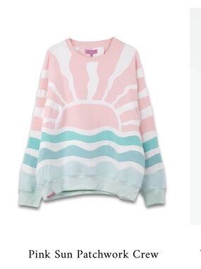 NWT Pink Sun Patchwork Crewneck Sweater